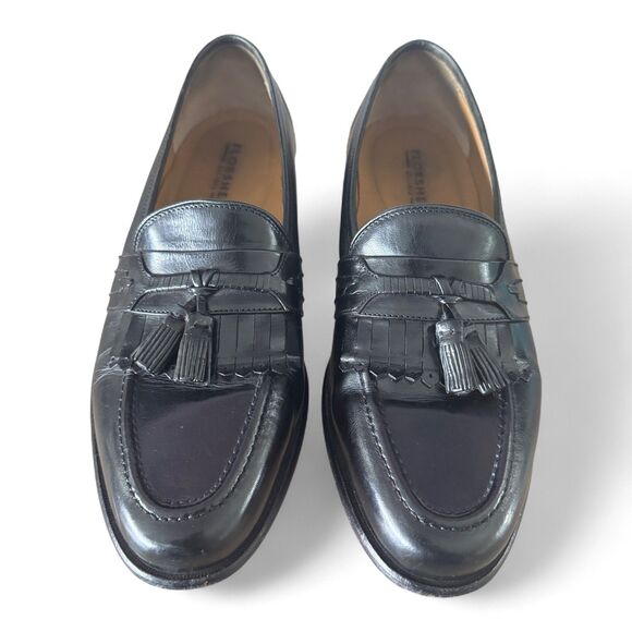 Florsheim Mens 9.5 D Black Leather Tassel Loafers Dress Shoes Slip On 18498 main image 6